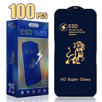 100pcs ESD זכוכית מחוסמת כיסוי מלא סרט מגן מסך פיצוץ עבור iPhone 15 Pro מקס 14 + 13 Mini 12 11 XS XR-X 8 7 SE