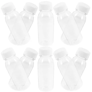 10Pcs בקבוקים ריקים עם כמוסות לשימוש חוזר ברור בצובר מכלי משקה ספורט, בקבוק מים לבית הספר למשרד נסיעות פיקניק 200ML