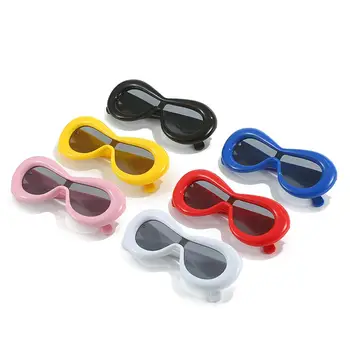 1PC חדש ייחודי צורת שפתיים Y2K משקפי שמש לנשים, גברים בציר פאנק משקפי שמש חדש היפ הופ גוונים 2000 של משקפי UV400