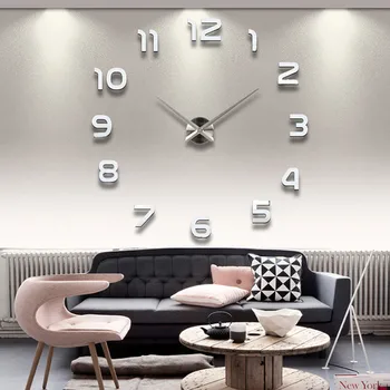 2023 חדש מראה DIY גדולה קיר שעון 3d מדבקות קיר דקורטיבי גדול קוורץ שעונים אקריליק עיצוב מודרני