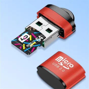 2Pcs Mini USB מיקרו SD TF קורא כרטיסים-USB 2.0 טלפון נייד קורא כרטיסי זיכרון במהירות גבוהה USB מתאם עבור המחשב הנייד אבזרים