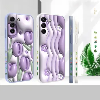 3D יוקרה אמנות פרח Case For Samsung Galaxy S23 S22 S21 S20 פה אולטרה 5G S11 S11E S10 S10E S9 בתוספת נוזל סיליקון כיסוי Case