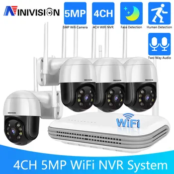 5MP אלחוטית מערכת מעקב וידאו 8CH 3MP 4CH 5MP WIFI P2P NVR חיצונית אל מערכת אבטחה CCTV מצלמה שמע PTZ להגדיר