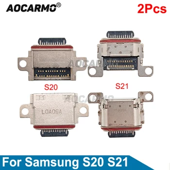 Aocarmo 2Pcs USB יציאת טעינה עבור סמסונג גלקסי S20 S21 הערה 10 תקע המטען הרציף זנב ' ק על החלפת חלקים