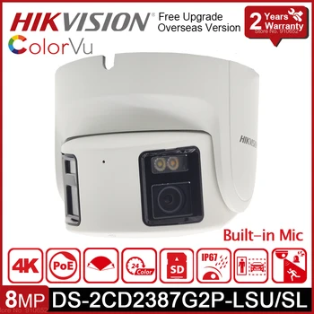 Hikvision DS-2CD2387G2P LSU/SL 4K 8MP פו ColorVu פנורמי Strobe אור וצליל האזעקה צריח ברשת המצלמה מיקרופון מובנה IP67