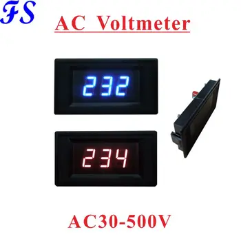 LED דיגיטלי שני חוטים מודד AC מודד מתח AC מטר AC 30-500V מתח לפקח וולט לוח מטר 0.56