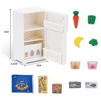 Rerigerator צעצועים משלוח חינם פריטים 12 יח ' /הרבה מיני מזונות דולי רהיטים מיניאטוריים הבובות אביזרי ברבי הבית DIY