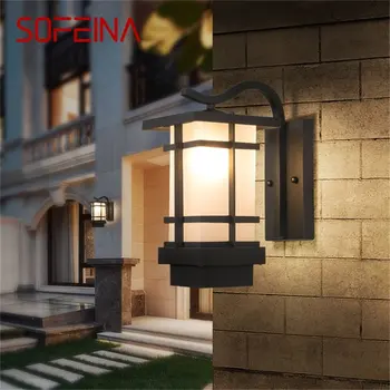 SOFEINA LED מודרנית קיר תאורה מנורות קיר חיצוני עמיד למים פטיו תאורה מרפסת מרפסת חצר וילה במעבר