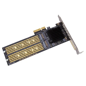 SSU PCI-E X4 כפולה Nvme Pcie מתאם,M. 2 Nvme SSD ל PCI-E X8/X16 תמיכה בכרטיס M. 2 (M מפתח) Nvme SSD 22110/2280/2260/2242