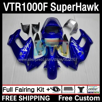 SuperHawk עבור הונדה VTR1000 F לאות הפתיחה 1000 F 1000F 40No.11 VTR1000F 1995 1996 1997 1998 1999 00 01 02 03 04 05 Fairings מתכת כחולה.