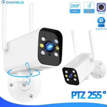 WiFi מצלמה IP PTZ חיצונית מצלמת אבטחה 1080P CamHi מעקב וידאו זיהוי תנועה קבועה מראש לילה השקפה Onvif כיפת הביתה