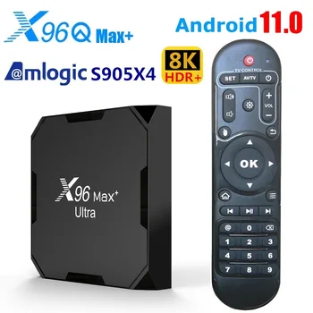 X96max פלוס אולטרה חכם 8K הטלוויזיה BOX 2.4/5G Dual Wifi Amlogic S905X4 Quad Core אנדרואיד 11.0 4G 32G 64G AV H. 265 Media Player SetTop