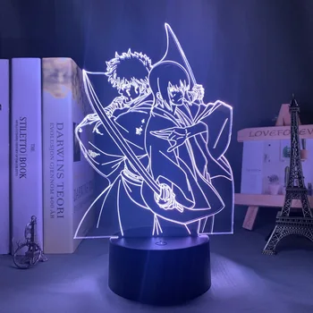 אנימה אור Led לילה Gintama על עיצוב חדר השינה מתנת יום הולדת צבעוני מנורת הלילה Dropshipping מנגה 3d המנורה Gintama
