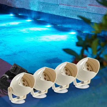 אקווריומים ואביזרים מנורה עם שלט רחוק מתחת למים IP68, עמיד למים בריכת שחייה אור RGB LED לאקווריום אקווריום מנורות