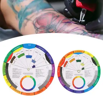גלגל הצבעים נייר הפיך מיזוג אפקט פעולה פשוטה בסדר גלגל הצבעים פוסטר Microblading איפור קעקוע אספקת מסמר