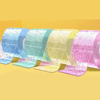 דבק Blowable בועה הקלטות נצנצים צבעוניים דו-צדדי רב פעמי גבוה דביק קלטת בועה עבור Diy מלאכה קמצוץ צעצוע עושה