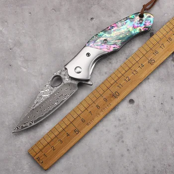 דמשק ומתקפל צבעוני מעטפת להתמודד עם דיג כיס הישרדות EDC מתנה חיצוני טקטי כלי הסכין