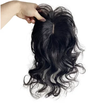 הגוף הטבעי גלי הקליפ שיער אדם טופר לנשים #1B רך הפאה הרחבה מתון נשים להגדיל נפח שיער רמי