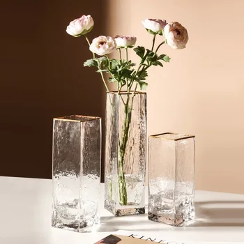 הסקנדינבים פשוט אגרטל זכוכית שקוף בסלון סידור פרחים הביתה סלון שולחן האוכל ימי אגרטל
