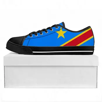 הרפובליקה הדמוקרטית של קונגו הדגל העליון נמוך באיכות גבוהה נעלי Mens Womens נער בד נעלי הספורט זוג נעליים נעליים מותאמות אישית
