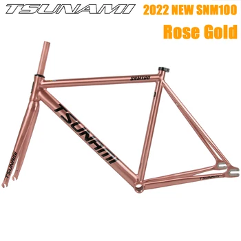 חדש מגיע צונאמי SNM100 אופניים מסגרת רוז זהב צבע 49cm 52cm 55cm 58cm אלומיניום המרוצים אפשרויות מסגרת קבועה הציוד המוביל