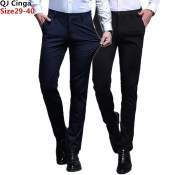 חיל הים כחול חליפת מכנסיים גברים של עסק חתונה מכנסיים גודל גדול 29-38 40 מותג אופנה מכנסיים גבר