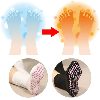 חימום עצמי טורמלין גרביים חמים מוקסה הבריאות רגליים קרות נוחות לעזור חם מגנטי טיפול נשים גברים חם