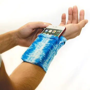 נייד Sport Armband לנהל תיק צמיד בדמינטון טניס הזיעה תמיכה פרק כף היד לכיס היד את הארנק בכיס.