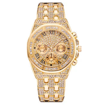 נשים שעוני יוקרה מלא יהלום זהב קוורץ שעוני יד שעון מתנה הרומית שעון Relogio Masculino часы женские רלו Mujer