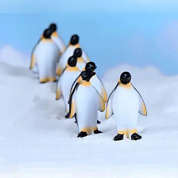 פינגווין חמוד חותם פתית שלג קרחון מודל החיה שרף קישוטים מיקרו קרחון סדרת מיני בעלי חיים פסל תפאורה הביתה פסלון